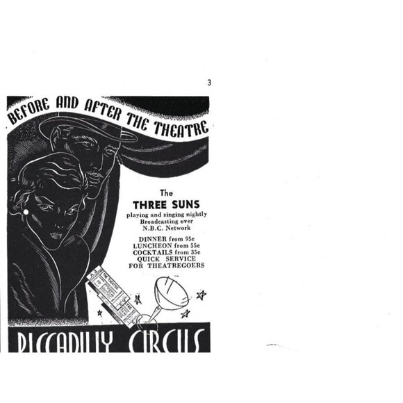 Piccadilly Circus Bar Hotel Piccadilly NYC Three Suns 1940s Vintage Print Ad - Picture 2 of 4